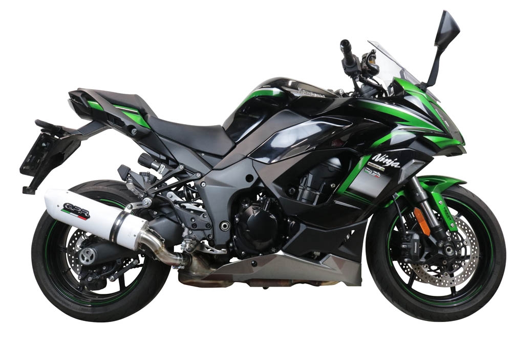 Esapament GPR compatibil cu Kawasaki Ninja 1000 Sx 2020 Evacuare slip-on omologata, inclusiv db killer detașabil și cot de legătură,Albus Evo4