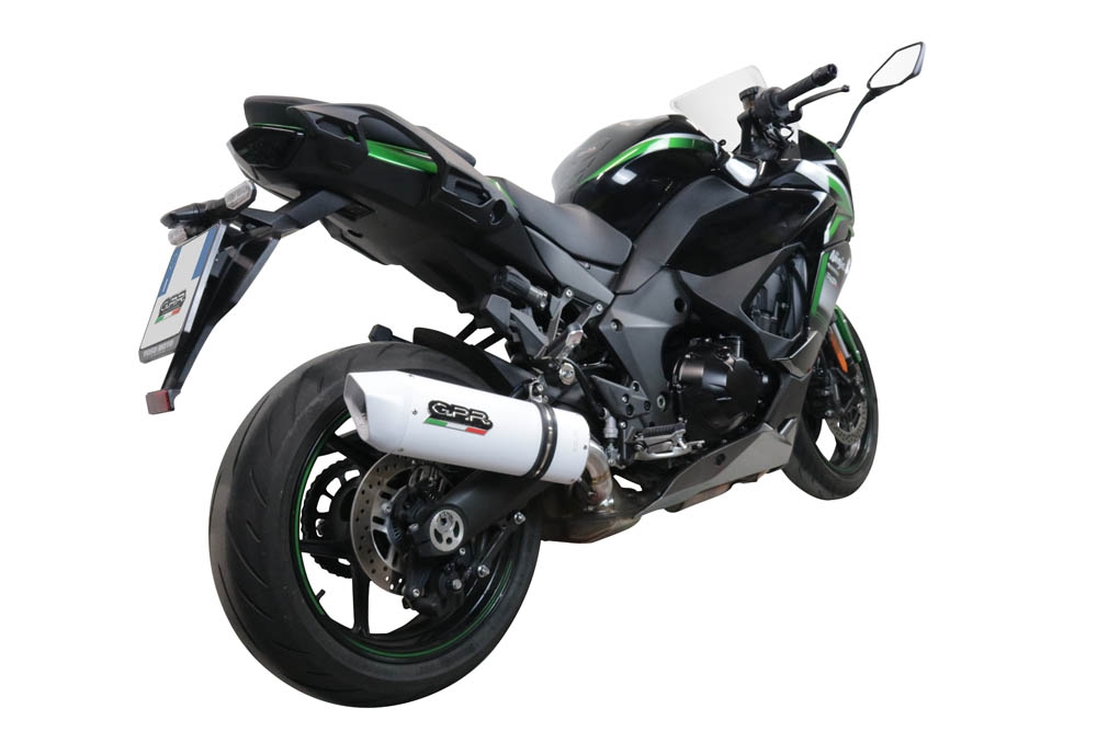 Esapament GPR compatibil cu Kawasaki Ninja 1000 Sx 2020 Evacuare slip-on omologata, inclusiv db killer detașabil și cot de legătură,Albus Evo4