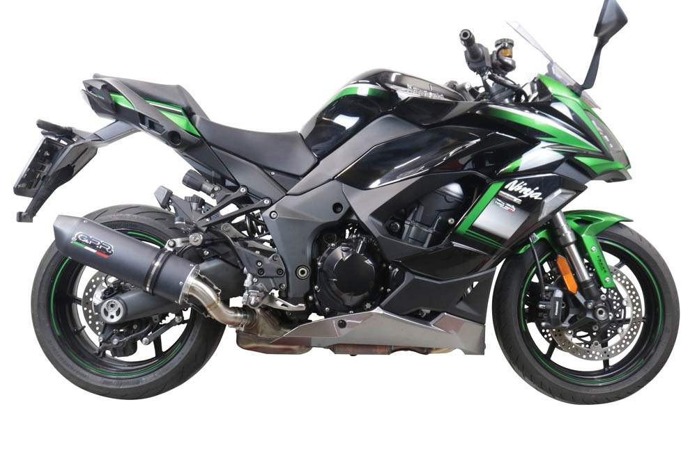 Esapament GPR compatibil cu Kawasaki Ninja 1000 Sx 2021 Evacuare slip-on omologata, inclusiv db killer detașabil și cot de legătură,Furore Evo4 Nero