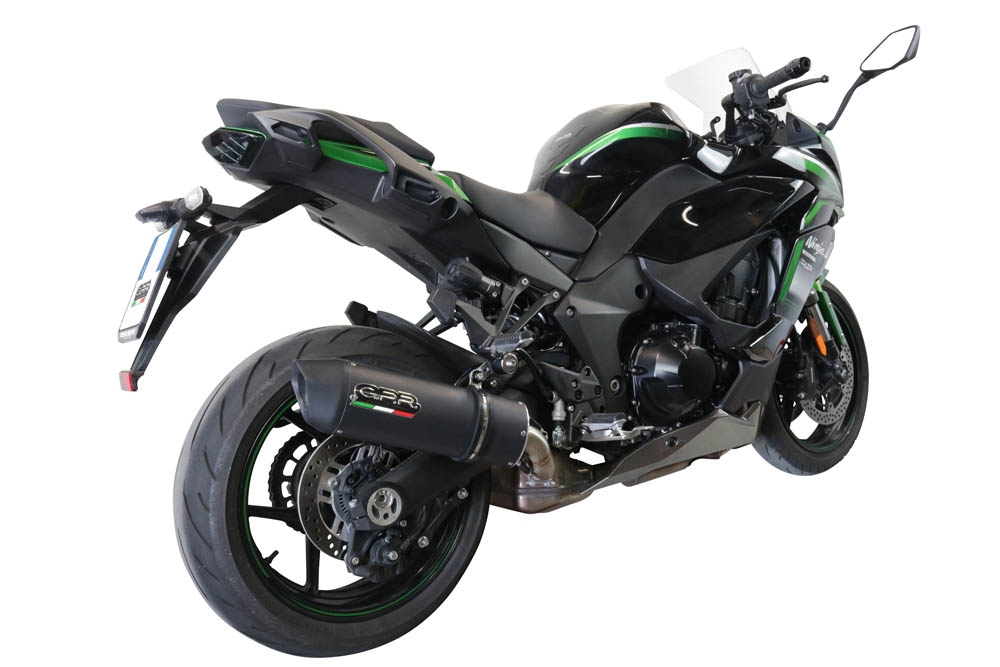 Esapament GPR compatibil cu Kawasaki Ninja 1000 Sx 2021 Evacuare slip-on omologata, inclusiv db killer detașabil și cot de legătură,Furore Evo4 Nero