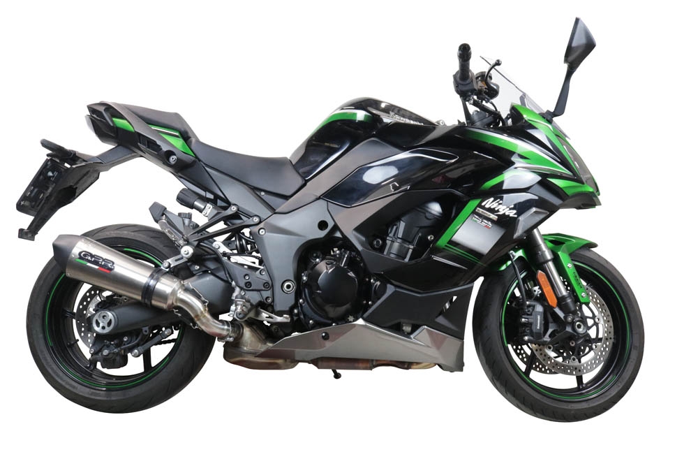 Esapament GPR compatibil cu Kawasaki Ninja 1000 Sx 2020 Evacuare slip-on omologata, inclusiv db killer detașabil și cot de legătură,New Grand Prix Evo Titanium