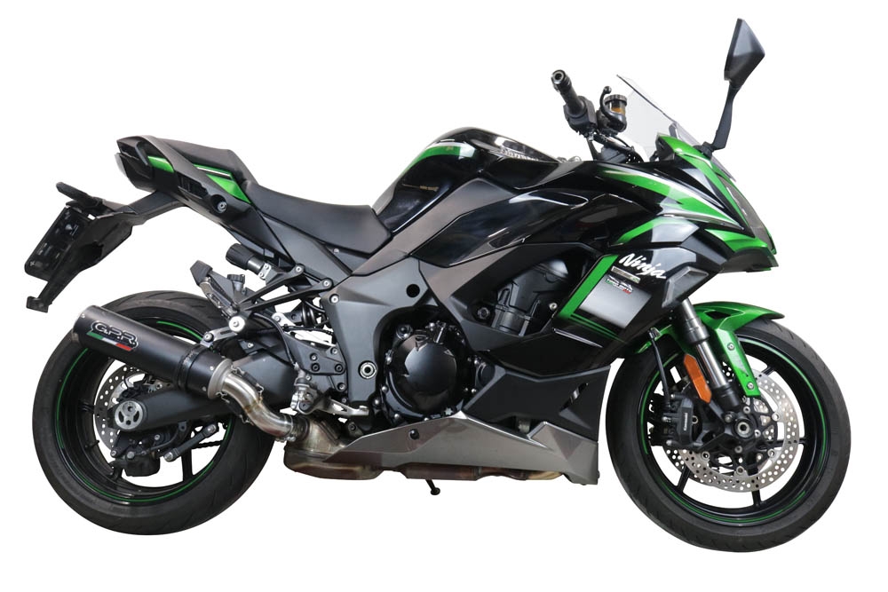 Esapament GPR compatibil cu Kawasaki Ninja 1000 Sx 2021 Evacuare slip-on omologata, inclusiv db killer detașabil și cot de legătură,M3 Black Titanium