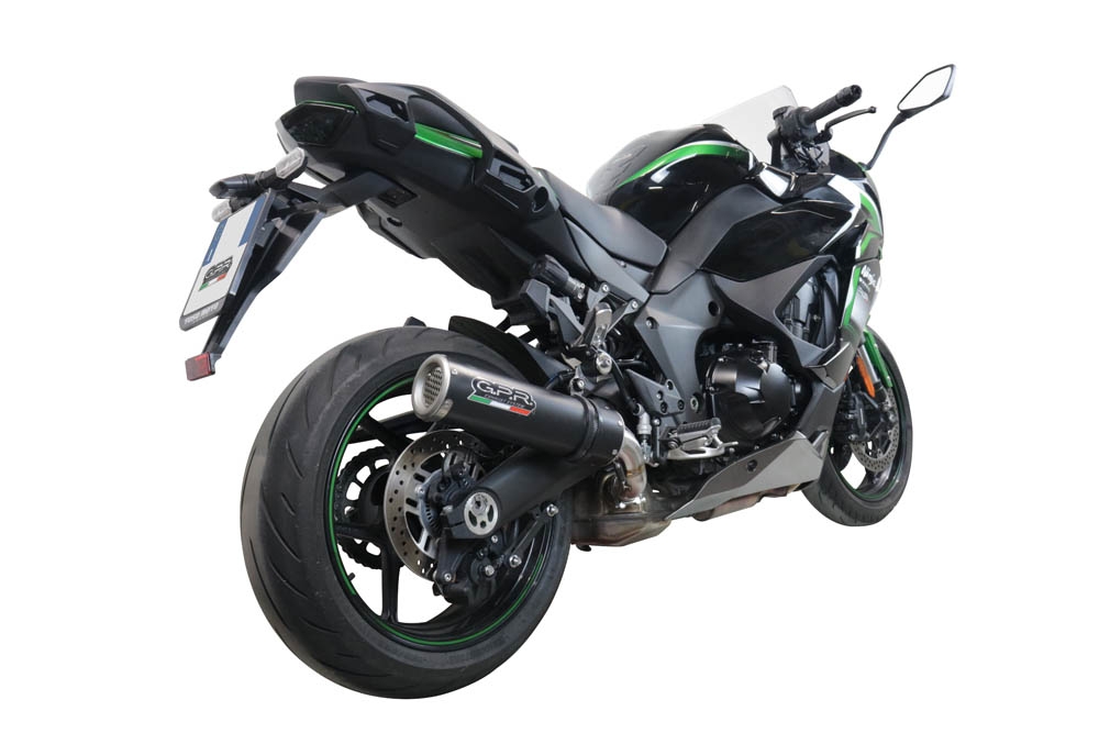 Esapament GPR compatibil cu Kawasaki Ninja 1000 Sx 2021 Evacuare slip-on omologata, inclusiv db killer detașabil și cot de legătură,M3 Black Titanium