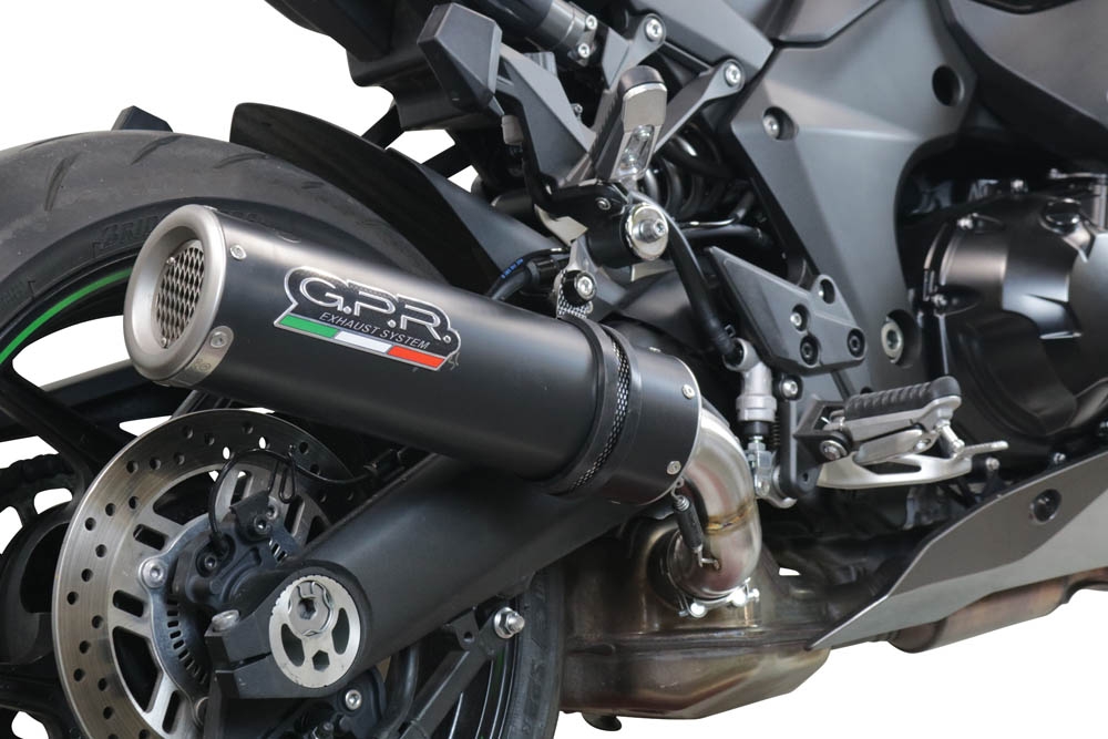 Esapament GPR compatibil cu Kawasaki Ninja 1000 Sx 2021 Evacuare slip-on omologata, inclusiv db killer detașabil și cot de legătură,M3 Black Titanium