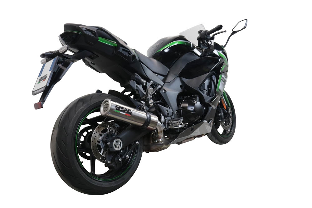 Esapament GPR compatibil cu Kawasaki Ninja 1000 Sx 2020 Evacuare slip-on omologata, inclusiv db killer detașabil și cot de legătură,M3 Inox 