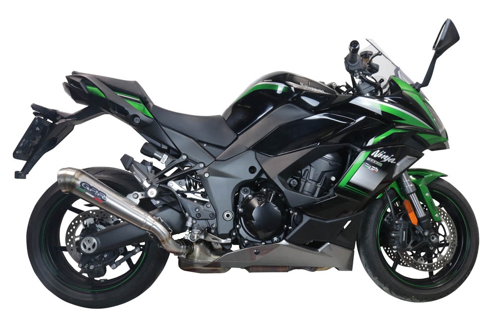 Esapament GPR compatibil cu Kawasaki Ninja 1000 Sx 2021 Evacuare slip-on omologata, inclusiv db killer detașabil și cot de legătură,Powercone Evo
