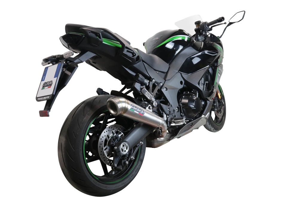 Esapament GPR compatibil cu Kawasaki Ninja 1000 Sx 2021 Evacuare slip-on omologata, inclusiv db killer detașabil și cot de legătură,Powercone Evo