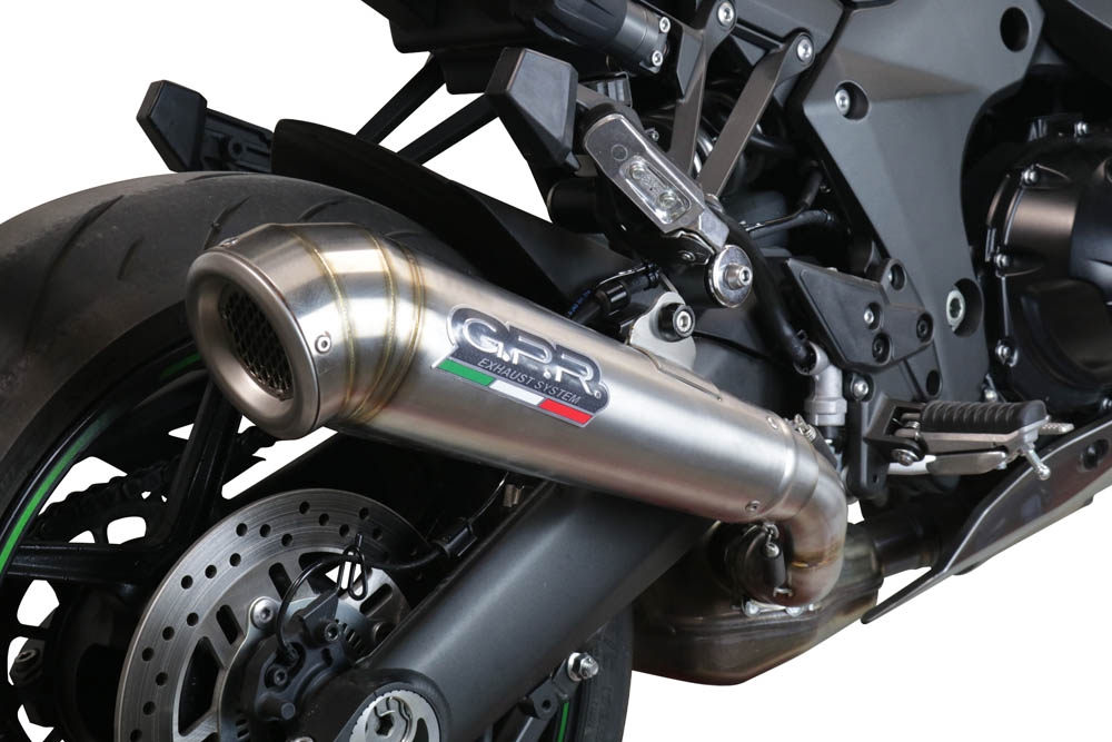 Esapament GPR compatibil cu Kawasaki Ninja 1000 Sx 2021 Evacuare slip-on omologata, inclusiv db killer detașabil și cot de legătură,Powercone Evo