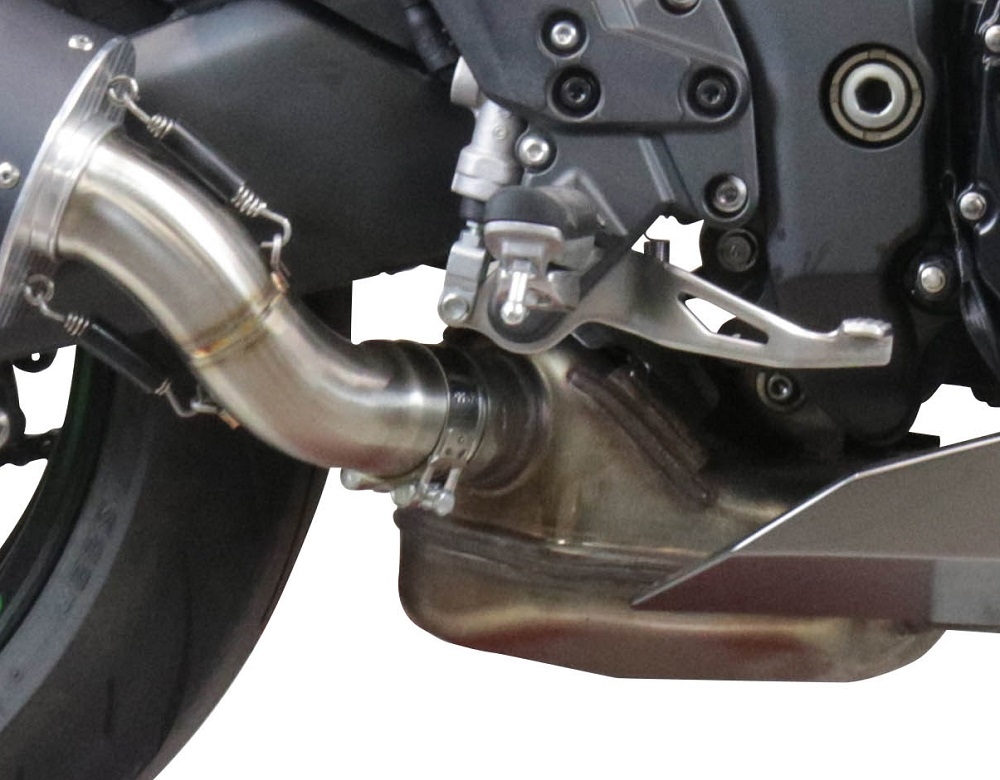 Esapament GPR compatibil cu Kawasaki Ninja 1000 Sx 2021 Evacuare slip-on omologata, inclusiv db killer detașabil și cot de legătură,M3 Black Titanium