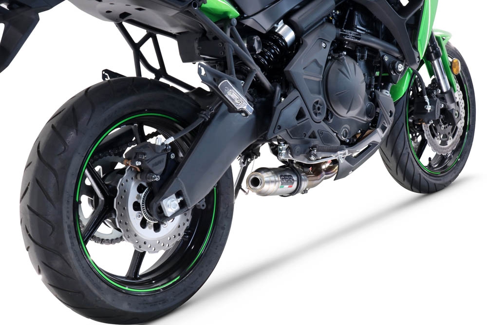 Esapament GPR compatibil cu Kawasaki Versys 650 2021 Sistem complet de evacuare Racing, inclusiv db killer detașabil,Deeptone Inox