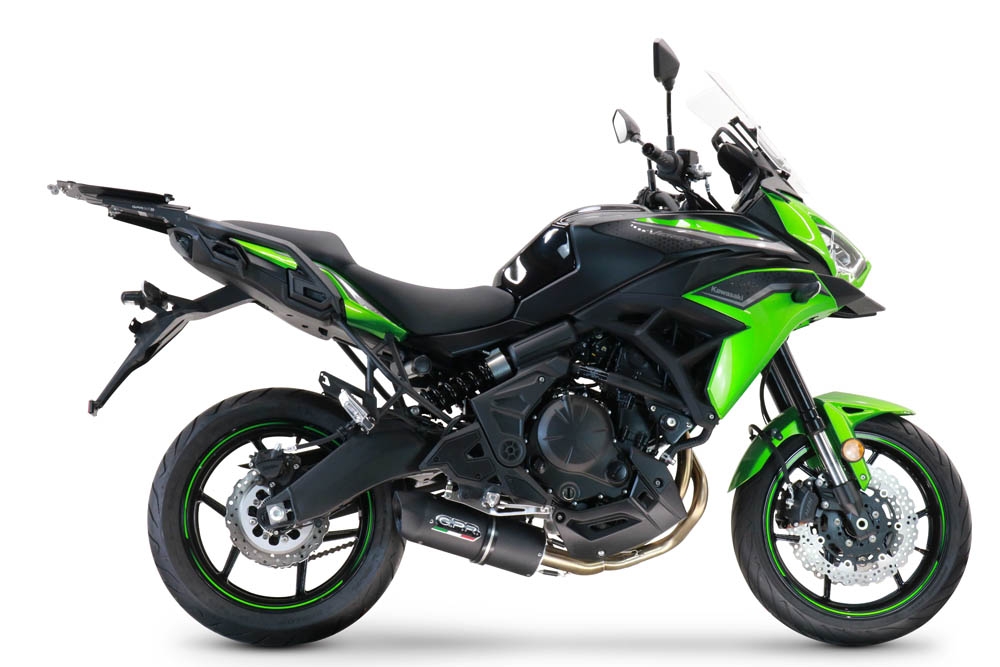 Esapament GPR compatibil cu Kawasaki Versys 650 2015 Sistem complet de evacuare legal omologat, inclusiv db killer și catalizator detașabil,Furore Nero
