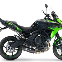 Esapament GPR compatibil cu Kawasaki Versys 650 2015 Sistem complet de evacuare legal omologat, inclusiv db killer și catalizator detașabil,Furore Nero