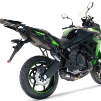 Exhaust compatible with Kawasaki Versys 650 2021-2022, Furore Nero, Homologated legal full system exhaust, including removable db killer and catalyst