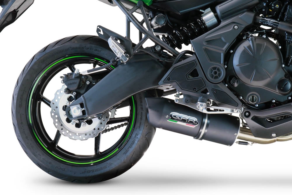 Esapament GPR compatibil cu Kawasaki Versys 650 2015 Sistem complet de evacuare legal omologat, inclusiv db killer și catalizator detașabil,Furore Nero
