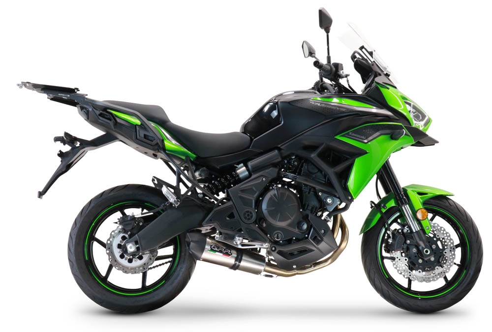Esapament GPR compatibil cu Kawasaki Versys 650 2021 Sistem complet de evacuare legal omologat, inclusiv db killer și catalizator detașabil,New Grand Prix Evo Titanium
