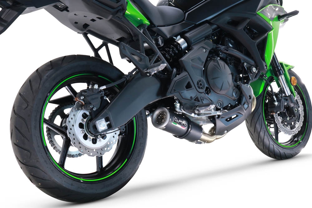 Esapament GPR compatibil cu Kawasaki Versys 650 2021 Sistem complet de evacuare de curse, inclusiv db killer/parascântei detașabil,M3 Black Titanium