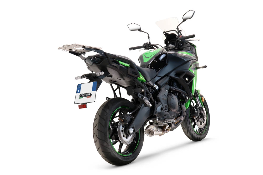 Esapament GPR compatibil cu Kawasaki Versys 650 2021 Sistem complet de evacuare Racing, inclusiv db killer detașabil,Powercone Evo