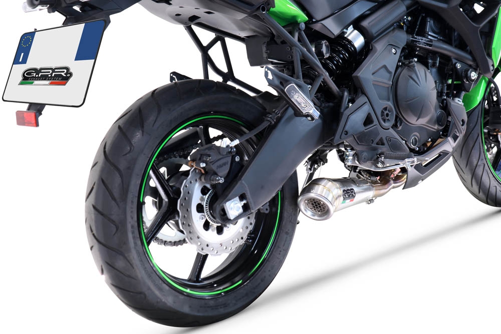 Esapament GPR compatibil cu Kawasaki Versys 650 2021 Sistem complet de evacuare Racing, inclusiv db killer detașabil,Powercone Evo