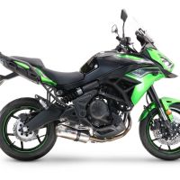 Esapament GPR compatibil cu Kawasaki Versys 650 2021 Sistem complet de evacuare legal omologat, inclusiv db killer și catalizator detașabil,Satinox