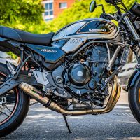 Exhaust compatible with Kawasaki Z 650 RS 2021-2023, Deeptone Inox, Homologated silencer for noise including full line,db killer and catalyst compliant for inspection