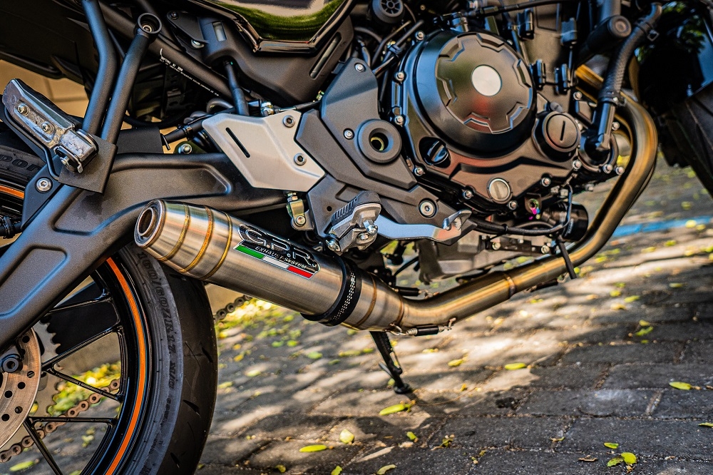 Exhaust compatible with Kawasaki Z 650 RS 2021-2023, Deeptone Inox, Homologated silencer for noise including full line,db killer and catalyst compliant for inspection