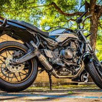 Exhaust compatible with Kawasaki Z 650 RS 2021-2023, Deeptone Inox, Homologated silencer for noise including full line,db killer and catalyst compliant for inspection