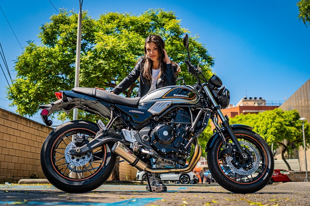 Exhaust compatible with Kawasaki Z 650 RS 2021-2023, M3 Inox , Homologated silencer for noise including full line,db killer and catalyst compliant for inspection