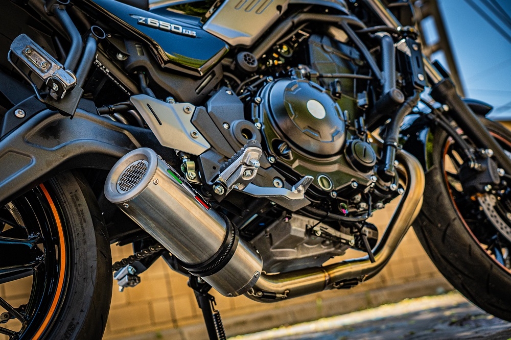 Exhaust compatible with Kawasaki Z 650 RS 2021-2023, M3 Inox , Homologated silencer for noise including full line,db killer and catalyst compliant for inspection