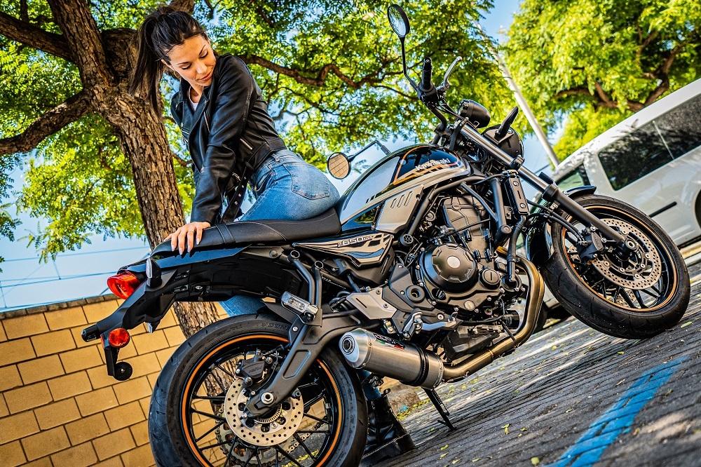 Exhaust compatible with Kawasaki Z 650 RS 2021-2023, Satinox, Homologated silencer for noise including full line,db killer and catalyst compliant for inspection