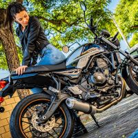 Exhaust compatible with Kawasaki Z 650 RS 2021-2023, Satinox, Homologated silencer for noise including full line,db killer and catalyst compliant for inspection