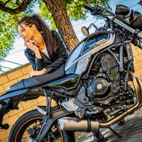 Exhaust compatible with Kawasaki Z 650 RS 2021-2023, Satinox, Homologated silencer for noise including full line,db killer and catalyst compliant for inspection