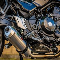 Exhaust compatible with Kawasaki Z 650 RS 2021-2023, Satinox, Homologated silencer for noise including full line,db killer and catalyst compliant for inspection