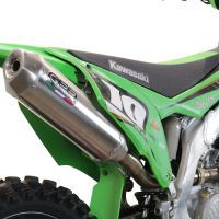 Exhaust compatible with Kawasaki KX 250 F 2021-2023, Pentacross Inox, Racing slip-on exhaust, including link pipe and removable db killer/spark arrestor