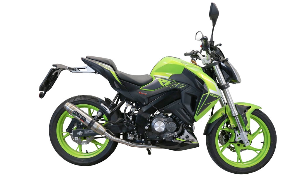 Exhaust compatible with Keeway Rkf 125 2021-2023, Deeptone Inox, Homologated legal full system exhaust, including removable db killer and catalyst