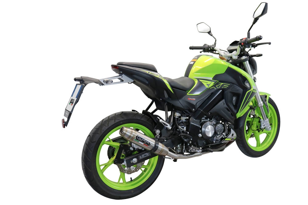 Exhaust compatible with Keeway Rkf 125 2021-2023, Deeptone Inox, Homologated legal full system exhaust, including removable db killer and catalyst