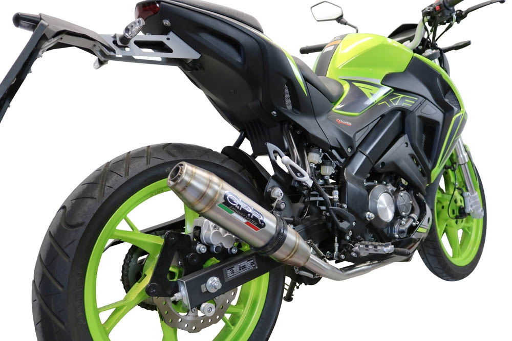 Exhaust compatible with Keeway Rkf 125 2021-2023, Deeptone Inox, Homologated legal full system exhaust, including removable db killer and catalyst