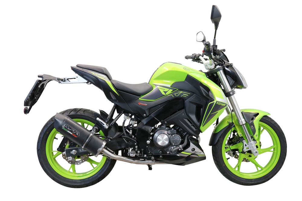 Esapament GPR compatibil cu Keeway Rkf 125 2021 Sistem complet de evacuare legal omologat, inclusiv db killer și catalizator detașabil,Furore Evo4 Nero