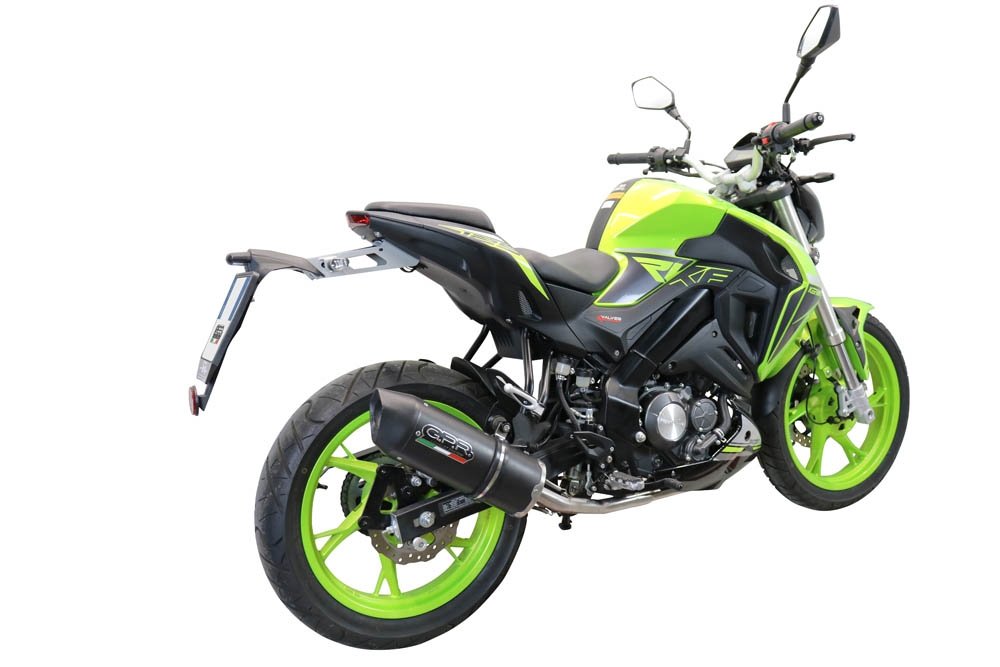 Esapament GPR compatibil cu Keeway Rkf 125 2021 Sistem complet de evacuare legal omologat, inclusiv db killer și catalizator detașabil,Furore Evo4 Nero