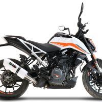 Exhaust compatible with Ktm Duke 125 2021-2023, Albus Evo4, Homologated legal slip-on exhaust including removable db killer and link pipe