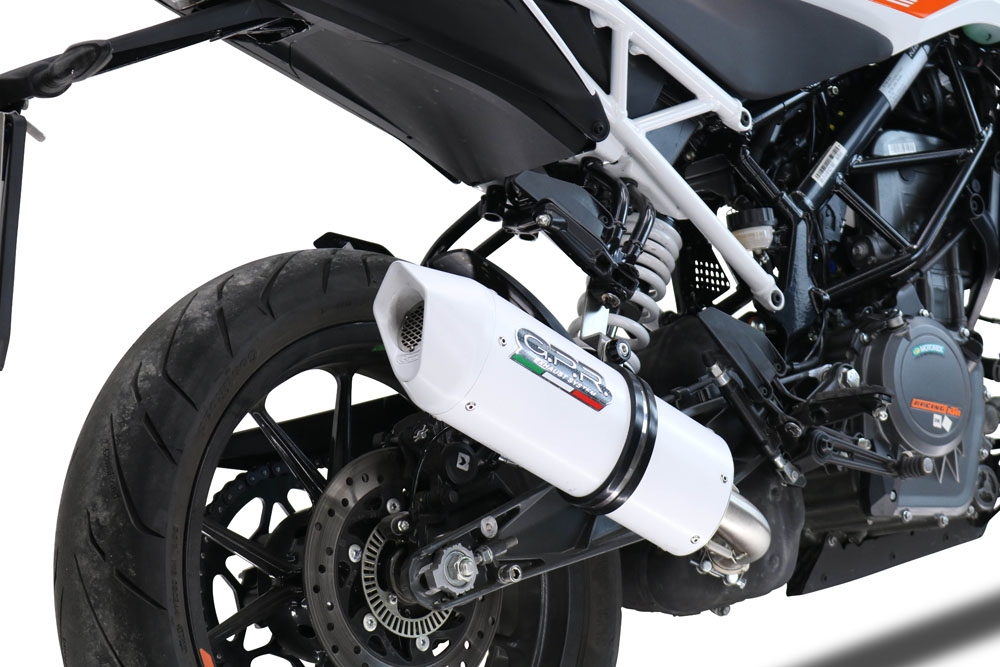 Exhaust compatible with Ktm Duke 125 2021-2023, Albus Evo4, Homologated legal slip-on exhaust including removable db killer and link pipe