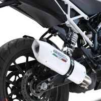 Exhaust compatible with Ktm Duke 125 2021-2023, Albus Evo4, Homologated legal slip-on exhaust including removable db killer and link pipe