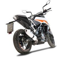 Exhaust compatible with Ktm Duke 125 2021-2023, Albus Evo4, Homologated legal slip-on exhaust including removable db killer and link pipe
