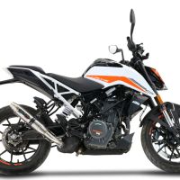 Exhaust compatible with Ktm Duke 390 2021-2024, Deeptone Inox, Racing slip-on exhaust including link pipe and removable dbkiller