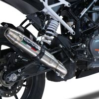 Exhaust compatible with Ktm Duke 390 2021-2024, Deeptone Inox, Racing slip-on exhaust including link pipe and removable dbkiller