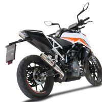 Exhaust compatible with Ktm Duke 390 2021-2024, Deeptone Inox, Racing slip-on exhaust including link pipe and removable dbkiller