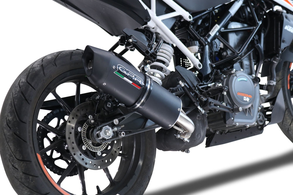 Esapament GPR compatibil cu Ktm Duke 125 2021 Evacuare slip-on omologata, inclusiv db killer detașabil și cot de legătură,Furore Evo4 Nero