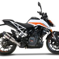 Esapament GPR compatibil cu Ktm Duke 390 2021 Evacuare slip-on omologata, inclusiv db killer detașabil și cot de legătură,New Grand Prix Evo Titanium