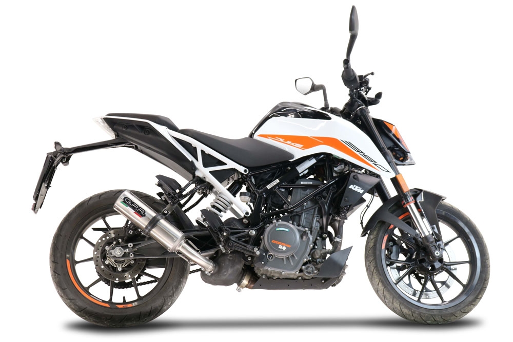 Esapament GPR compatibil cu Ktm Duke 125 2021 Evacuare slip-on de curse, inclusiv cot de legătură,M3 Inox 