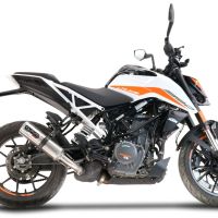 Esapament GPR compatibil cu Ktm Duke 125 2021 Evacuare slip-on de curse, inclusiv cot de legătură,M3 Inox 