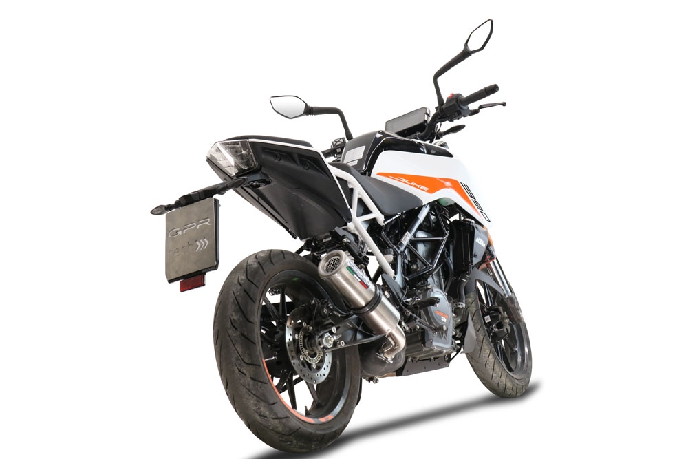 Esapament GPR compatibil cu Ktm Duke 125 2021 Evacuare slip-on de curse, inclusiv cot de legătură,M3 Inox 